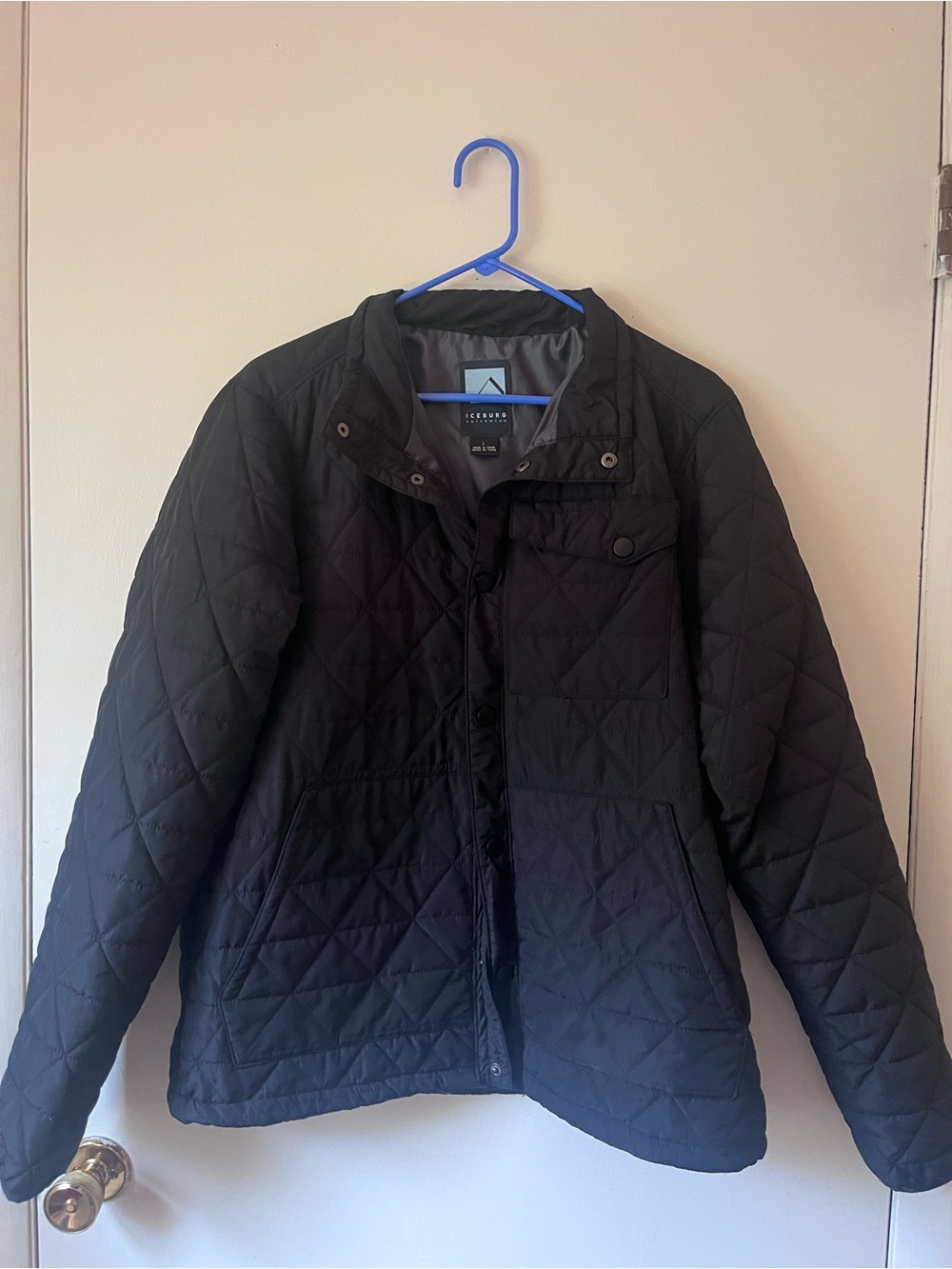 Iceburg Outerwear Mens Black Quilted Jacket - Size Large